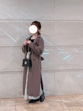 「アイテム（その他アウター、ブラウン系）」を使った、ちゃんさん（レディース・156cm）の秋コーディネート