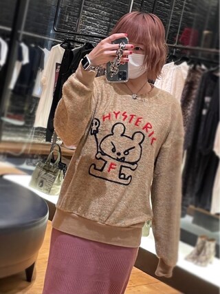 【ヒステリックグラマー】リブ タイト ロング ワンピース HSロゴ カーキ×黒 ヒステリックグラマー】リブ タイト ロング ワンピース HSロゴ