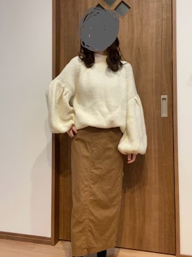 「茶色スカート」｜c h i i    さん（レディース・148cm）の冬コーディネート