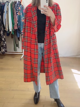 「古着コーデ」｜「アイテム（ノーカラージャケット）」を使った、minami linkupさん（レディース・163cm）の秋コーディネート