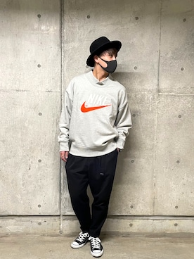 「H&M（エイチ・アンド・エム）のアイテム（ハット）」を使った、南條 良輔さん（メンズ・180cm）の春コーディネート