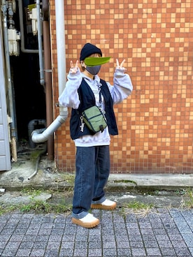 「アイテム（バッグ、グリーン系）」を使った、晴-haru-さん（レディース・148cm）の秋コーディネート