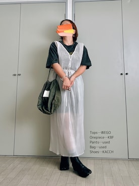 「シアーワンピース」｜「アイテム（ブーツ）」を使った、晴-haru-さん（レディース・148cm）の夏コーディネート