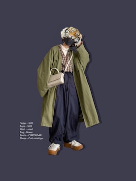 晴-haru-さん（レディース・148cm）の冬コーディネート