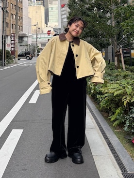 「アイテム（オールインワン・サロペット）」を使った、IMOKOさん（レディース・148cm）の冬コーディネート