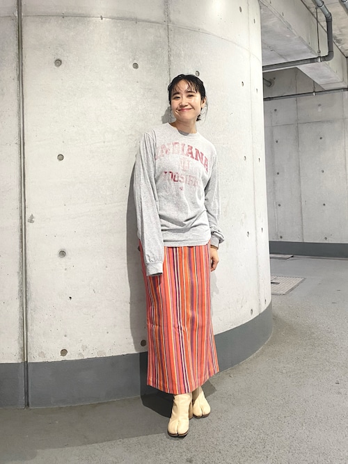 確認中❗️KBF+・ストライプスカート ベージュ kf-0164-1.jpg