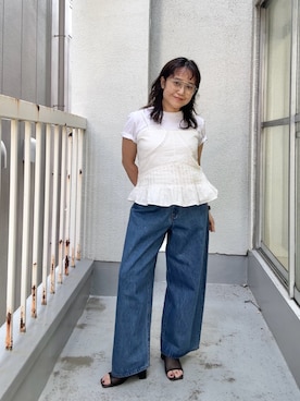 「KBF（ケイビーエフ）のアイテム（パンツ）」を使った、IMOKOさん（レディース・148cm）の夏コーディネート