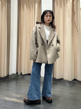 「冬の注目アウター」｜「アイテム（その他アウター）」を使った、IMOKOさん（レディース・148cm）の秋コーディネート