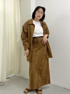 「KBF（ケイビーエフ）のピーチスキンWIDEブルゾン（ブルゾン、ベージュ系）」を使った、IMOKOさん（レディース・148cm）の夏コーディネート
