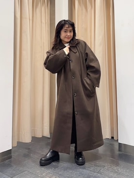 「アイテム（ステンカラーコート）」を使った、IMOKOさん（レディース・148cm）の秋コーディネート