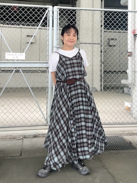 「チェックワンピース」｜IMOKOさん（レディース・148cm）の春コーディネート