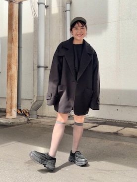 「低身長」｜「アイテム（ステンカラーコート）」を使った、IMOKOさん（レディース・148cm）の秋コーディネート