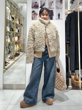 「アイテム（テーラードジャケット）」を使った、IMOKOさん（レディース・148cm）の冬コーディネート