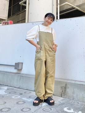 「COOLなこのコが仲間入り」｜「アイテム（サロペット/オーバーオール）」を使った、IMOKOさん（レディース・148cm）の夏コーディネート
