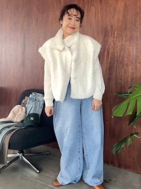 「アイテム（その他アウター、ホワイト系）」を使った、IMOKOさん（レディース・148cm）の秋コーディネート