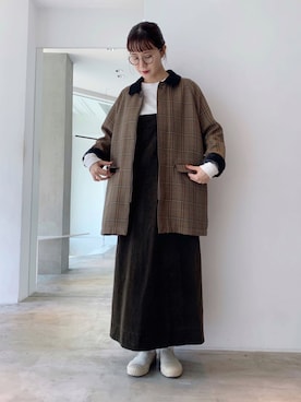 「note et silence （ノートエシロンス）のアイテム（ブルゾン）」を使った、note et silence.さん（レディース・160cm）の秋コーディネート