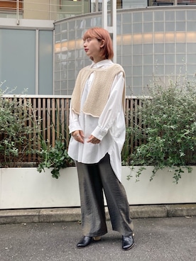 「note et silence （ノートエシロンス）のアイテム（トップス）」を使った、note et silence.さん（レディース・160cm）の夏コーディネート