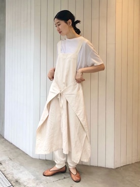 「note et silence （ノートエシロンス）のアイテム（パンツ）」を使った、note et silence.さん（レディース・166cm）の夏コーディネート