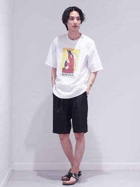 「EDIFICE（エディフィス）のアイテム（その他パンツ）」を使った、EDIFICE OFFICIALさん（メンズ・182cm）の夏コーディネート