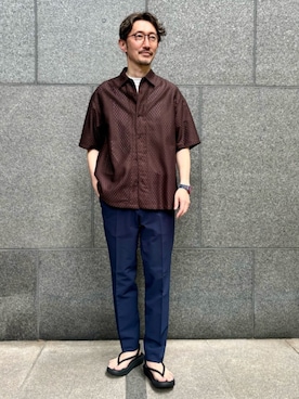 「MBT（エムビーティー）のアイテム」を使った、EDIFICE OFFICIALさん（メンズ・183cm）の夏コーディネート