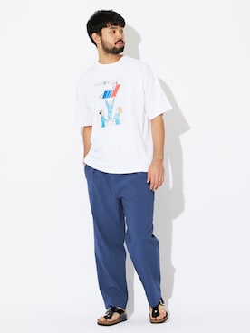 「アートTシャツ」｜EDIFICE OFFICIALさん（メンズ・183cm）の夏コーディネート