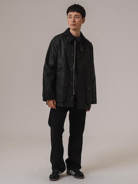 「barbour」｜「アイテム（その他アウター）」を使った、EDIFICE OFFICIALさん（メンズ・176cm）の冬コーディネート