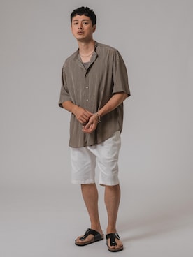 「アイテム（サンダル）」を使った、EDIFICE OFFICIALさん（メンズ・176cm）の夏コーディネート