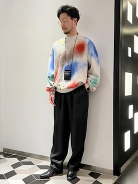 「EDIFICE LA BOUCLE（エディフィスラブークル）のアイテム（スラックス）」を使った、EDIFICE OFFICIALさん（メンズ・170cm）の春コーディネート