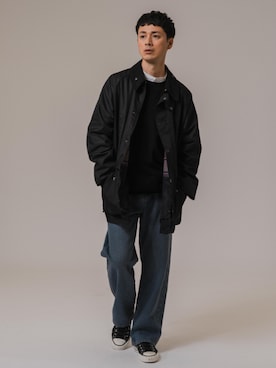 「Barbour（バブアー）のアイテム（その他アウター）」を使った、EDIFICE OFFICIALさん（メンズ・176cm）の冬コーディネート