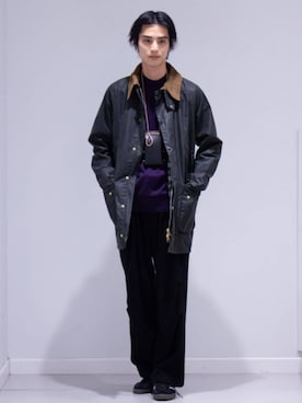 「barbour」｜「アイテム（その他アウター）」を使った、EDIFICE OFFICIALさん（メンズ・182cm）の冬コーディネート