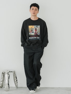 「アイテム（スウェット）」を使った、EDIFICE OFFICIALさん（メンズ・176cm）の秋コーディネート