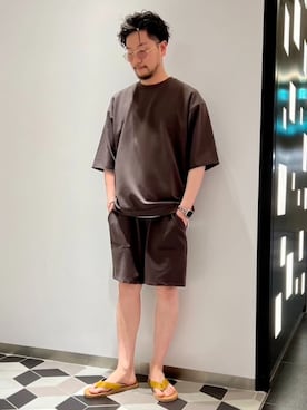 「EDIFICE（エディフィス）のアイテム（その他パンツ）」を使った、EDIFICE OFFICIALさん（メンズ・170cm）の夏コーディネート