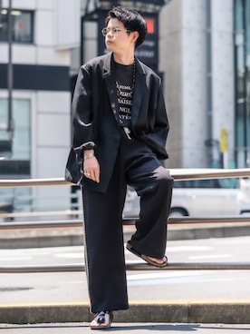 「EDIFICE（エディフィス）のアイテム（その他パンツ）」を使った、EDIFICE OFFICIALさん（メンズ・169cm）の夏コーディネート