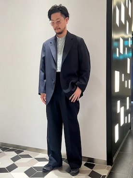 「EDIFICE LA BOUCLE（エディフィスラブークル）のアイテム（スラックス）」を使った、EDIFICE OFFICIALさん（メンズ・170cm）の冬コーディネート