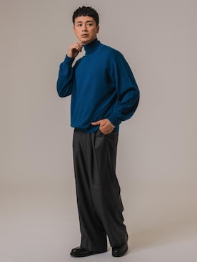 「EDIFICE LA BOUCLE（エディフィスラブークル）のアイテム（スラックス）」を使った、EDIFICE OFFICIALさん（メンズ・176cm）の夏コーディネート