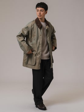 「barbour」｜「アイテム（その他アウター）」を使った、EDIFICE OFFICIALさん（メンズ・176cm）の冬コーディネート