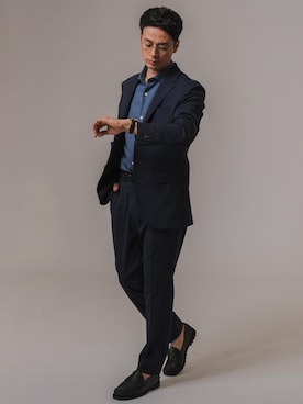 「EDIFICE（エディフィス）のアイテム（その他パンツ）」を使った、EDIFICE OFFICIALさん（メンズ・176cm）の夏コーディネート