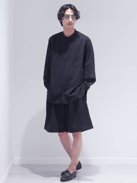 c-boy CELINE オールドスタイル バンドカラーシャツ グランパコーデ 翔貴｜CELINEのジャージを使ったコーディネート - WEAR