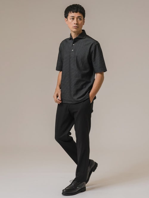 吸水速乾＆高通気機能' COOLMAX ハニカムボーダー ポロシャツ