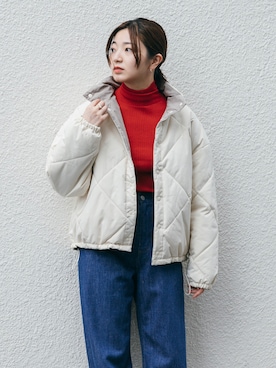 「URBAN RESEARCH ROSSO」｜「アイテム（ダウンジャケット/コート）」を使った、Ayuさん（レディース・157cm）の秋コーディネート
