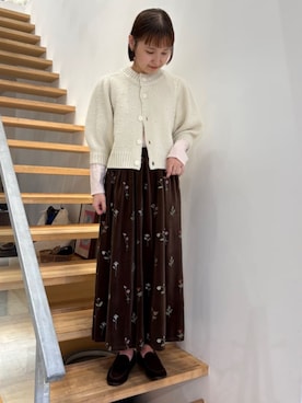 「ベロアスカート」｜アトリエドゥサボンさん（レディース・156cm）の秋コーディネート