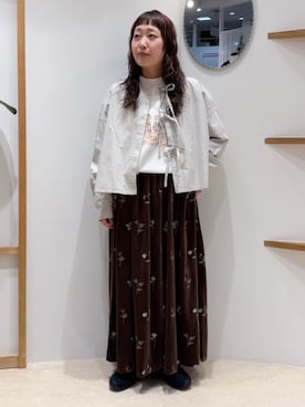 「ベロアスカート」｜アトリエドゥサボンさん（レディース・150cm）の秋コーディネート