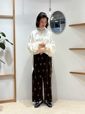 「I am I in fact...（アイアムアイインファクト）の_パワーネットチュールインナー 《01/20》（Tシャツ/カットソー、ホワイト系）」を使った、アトリエドゥサボンさん（レディース・155cm）の秋コーディネート