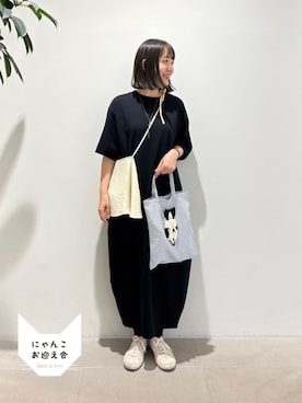 「I am I in fact...（アイアムアイインファクト）の_halfmoon bustier（キャミソール、ホワイト系）」を使った、アトリエドゥサボンさん（レディース・156cm）の夏コーディネート