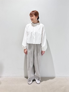 「fig Ｌondon（フィグロンドン）のcommm pants（その他パンツ、その他）」を使った、アトリエドゥサボンさん（レディース・153cm）の春コーディネート