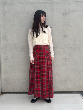 「l'atelier du savon（アトリエドサボン）のすけすけドット　ロンT（Tシャツ/カットソー、ホワイト系）」を使った、アトリエドゥサボンさん（レディース・156cm）の夏コーディネート