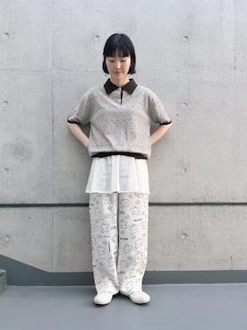 「I am I in fact...（アイアムアイインファクト）のアイテム」を使った、アトリエドゥサボンさん（レディース・158cm）の夏コーディネート