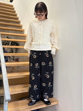 「fig Ｌondon（フィグロンドン）の_Carol bolero（シャツ/ブラウス、ホワイト系）」を使った、アトリエドゥサボンさん（レディース・156cm）の夏コーディネート