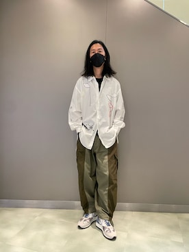 「ISAMU KATAYAMA BACKLASH（イサムカタヤマバックラッシュ）のアイテム（パンツ）」を使った、おかださん（メンズ・175cm）の夏コーディネート