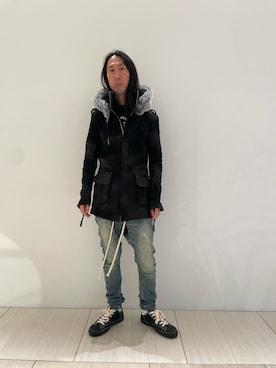 「STUD MUFFIN」｜「アイテム（ジャケット/アウター）」を使った、おかださん（メンズ・176cm）の冬コーディネート